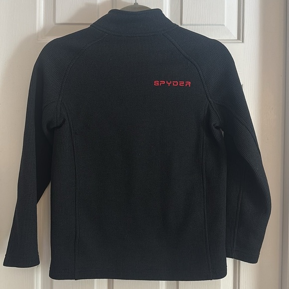 SPYDER Jacket Boy M 10/12 CONSTANT STRYKE Waffle Sweater Coat Fleece Full Zip - Picture 3 of 5